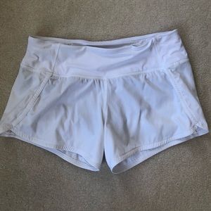 White Lululemon speed up shorts